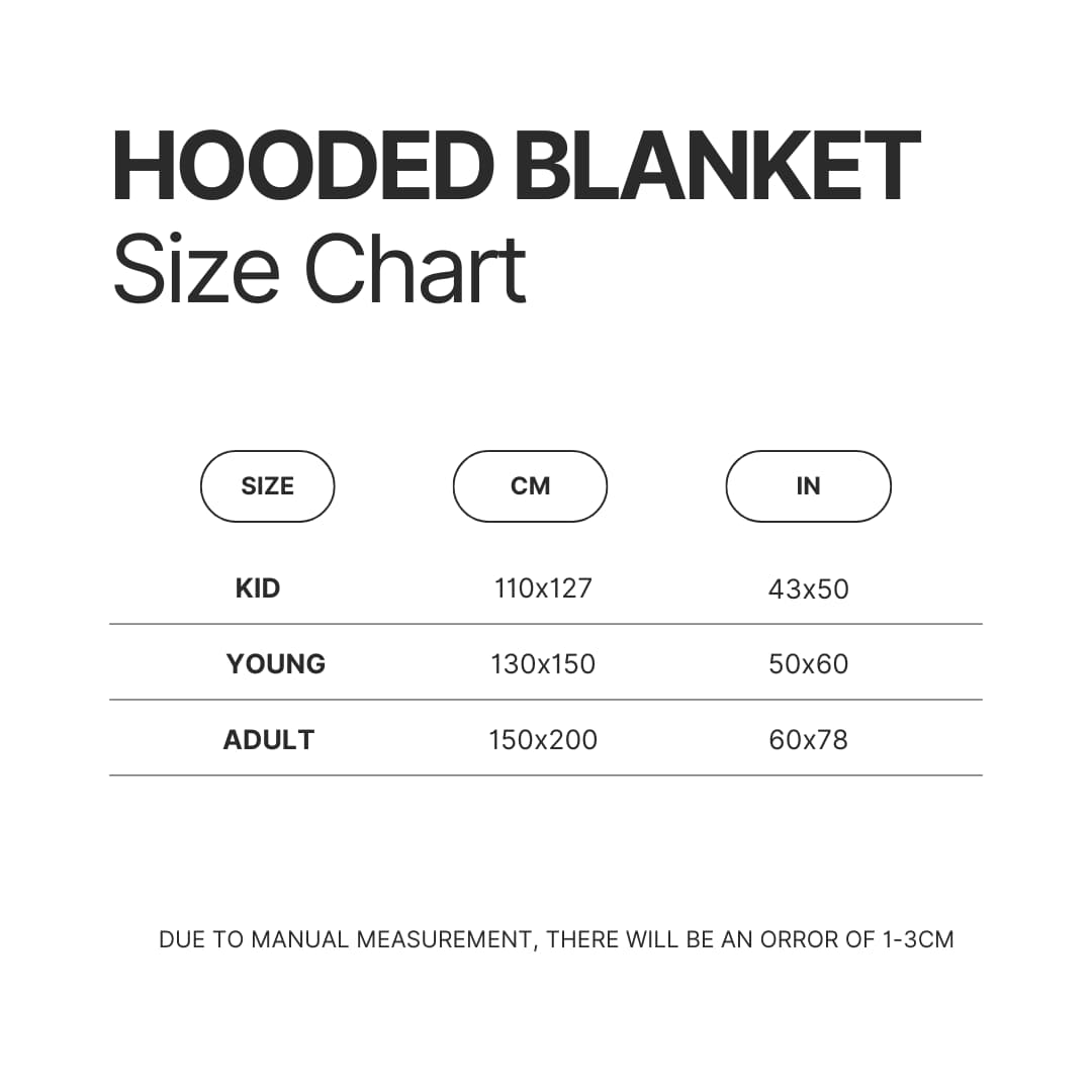 Hooded Blanket Size Chart - Official JJBA