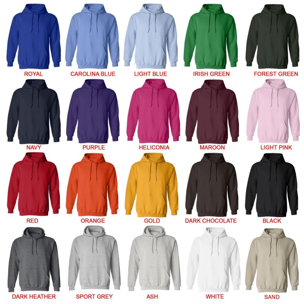 hoodie color chart - JJBA Store